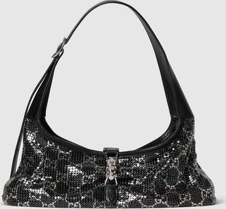 Gucci Jackie Slim Metallic Evening Bag, Silver