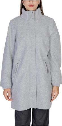 Street One Grijze Effen Jas met Ritssluiting - Dames - Parka Jassen - Grijs - S - Polyester - Jassen