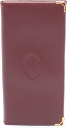 Cartier Bordeaux Leather Long Wallet (Bi-Fold) (Pre-Owned)