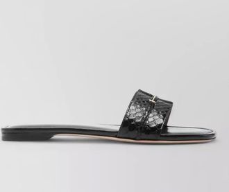 Tom Ford python-effect leather flat sandals
