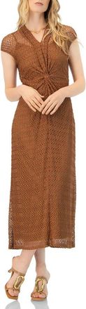 Ivonne Long Knitted Off-Shoulder Dress in Brown at Nordstrom, Size 10