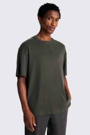 Moss Khaki Heavy Weight Crew-Neck T-Shirt