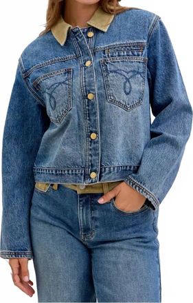 Judy Blue Barn Corduroy Denim Jacket In Blue