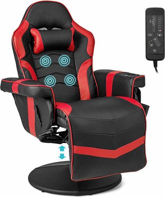 Costway Costway - Massage Video Gaming Recliner Chair Ergonomic High Back Office Chair Adjustable