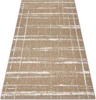 RugsX Rugsx - flat 48965265 Sisal carpet Trellis vintage - natural beige straw color, string beige 200x290 cm