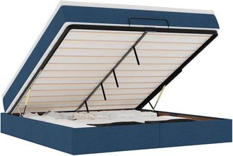 vidaXL Estructura De Cama Otomana Con Colch&oacute;n Tela Azul 180x200cm Vidaxl