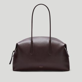 DeMellier The Stockholm in Bordeaux Fine Grain Leather Tote & Work bag