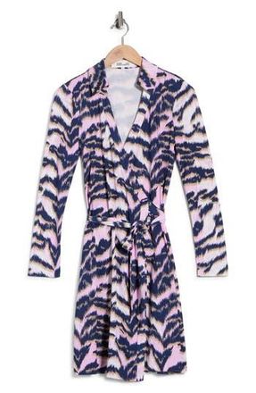 Diane Von F&uuml;rstenberg Jeanne Long Sleeve Silk Wrap Dress in Palace Tiger Pink at Nordstrom Rack, Size Xx-Small
