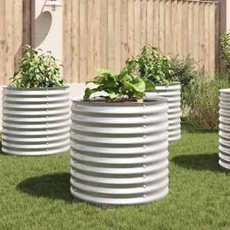 vidaXL Arriate De Acero Galvanizado Plateado 80x80x81 Cm Vidaxl