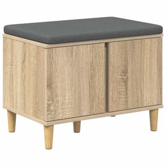 vidaXL Banco De Entrada Con Coj&iacute;n Roble Sonoma 60 X 38 X 46 Cm Vidaxl