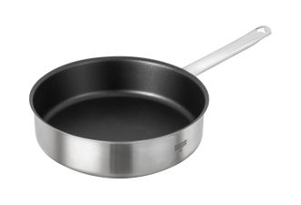 Kuhn Rikon Montreux Swiss Made Brushed Stainless Steel Non-Stick High-Walled Frying Pan, 28cm in Silver