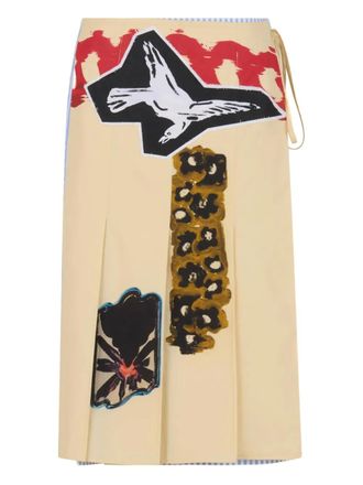 Marni graphic-print cotton skirt - Neutrals