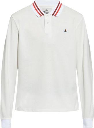 Vivienne Westwood Klassieke Orb Lange Mouw Polo Wit - Heren - Polos - Wit - L - Katoen - Tops