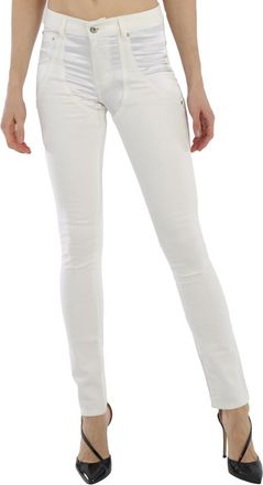 Filles A Papa Ladies Pants White Satine Jeans, Waist Size 26