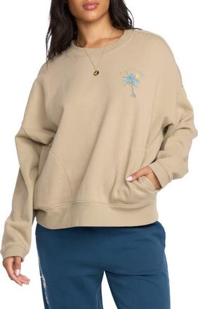 Billabong Palmin Camp Fleece Graphic Sweatshirt in Cobblestone at Nordstrom, Size X-Small