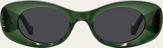 Loewe Anagram Oval Acetate Sunglasses