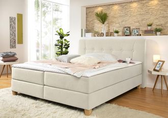 HOME AFFAIRE Boxspringbett »Calloway« inkl. Topper, XXL-Ausführung, in 4 Farben, 5 Breiten, 3 Matratzenarten