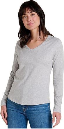 Toad&Co Marley II Long Sleeve T-Shirts Womens T Shirt Light Heather Grey : XS, Cotton/Elastane/Lyocell