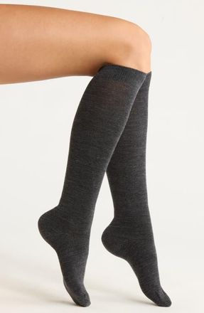 Nordstrom Knee High Merino Wool Blend Socks in Charcoal Heather at Nordstrom, Size 9-11