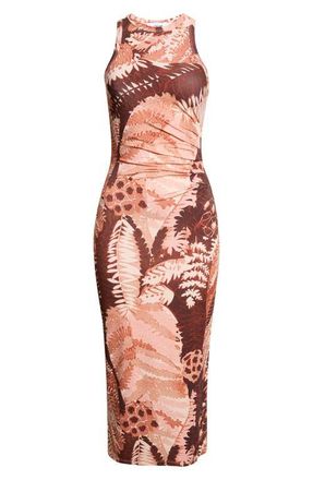 Reiss Lola Print Sleeveless Mesh Midi Dress in Pink at Nordstrom, Size X-Large