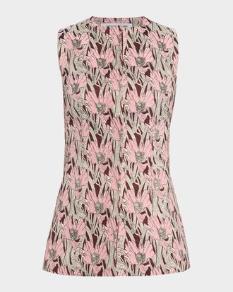 Veronica Beard Jessup Metallic Floral Vest