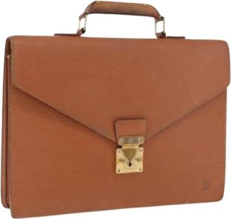 Louis Vuitton Pre-owned Epi Leather Briefcase - Dames - Vintage Handtas - Bruin - ONE Size - Leer - Vintage