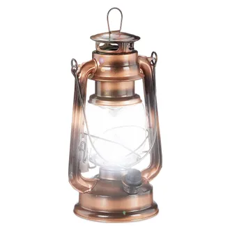 Relaxdays Relaxdays - 4 Faroles Led, L&aacute;mpara Vintage Decorativa, A Pilas, Linterna El&eacute;ctrica Retro, Color Cobre