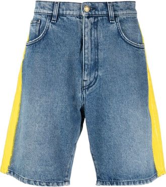Moschino side-stripe denim shorts - men - Cotton - 46 - Blue
