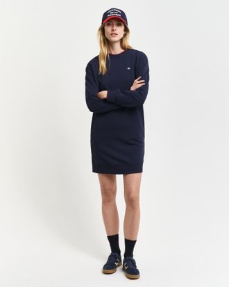 GANT Sweatkleid »SHIELD C-NECK SWEAT DRESS« Shield Sweatkleid mit Rundhalsausschnitt