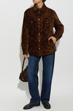 Etro Insulated Corduroy Jacket, Mens, Brown