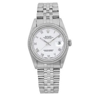 Rolex Pre-owned Rolex Datejust Automatic Chronometer White Dial Mens Watch 16234 WRJ