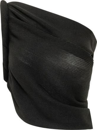 Alberta Ferretti Black Pleated One Shoulder Top