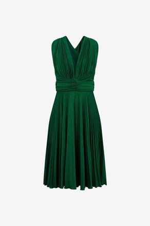 Dolce & Gabbana Plissiertes Midikleid ohne &Auml;rmel aus Lurex