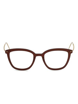 Lindberg geometric glasses - unisex - Acetate/Metal - 50 - Brown