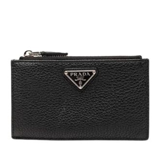 Prada Pre-owned Wallets, female, Black, Size: ONE SIZE Pre-owned Vintage Business Card Case