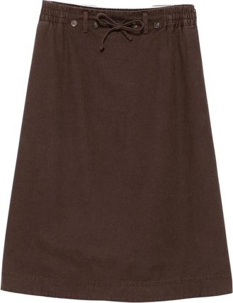 Golden Goose Gonna midi a trapezio con coulisse - - Skirts - Donna - Marrone - S