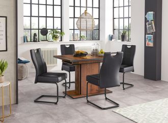 Hela Essgruppe Set, 5 Stk. tlg. bestehend aus 4x Erika Stuhl & 1x Ariana Tisch ausziehbar