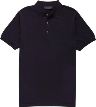 Brooks Brothers Mak&ograve; Katoenen Poloshirt - Heren - Polos - Blauw - M - Katoen - Tops