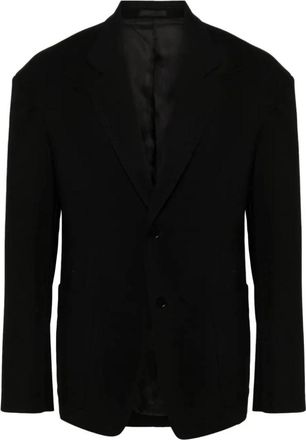 Lanvin Jas met brede schouders - Heren - Blazers - Zwart - XL - Nylon - Jassen