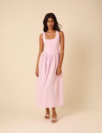 Nobody's Child Baby Pink Drop Waist Cora Midi Dress