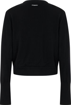 Pinko Wool with Decorative Buttons Sweater - Black