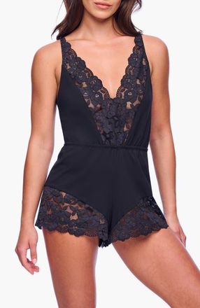 Cosabella Romanza Sleep Romper in Black at Nordstrom, Size X-Large