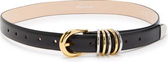 D&eacute;hanche Hollyhock Mix Leather Belt - Black - 70 (UK 6 / XS)