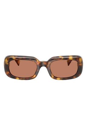 Miu Miu 52mm Rectangular Sunglasses in Honey Havana /Brown at Nordstrom