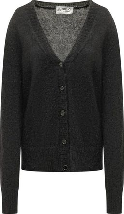 Fiorucci Cardigan con Botones de Labios - Knitwear - Mujer - Negro - XS