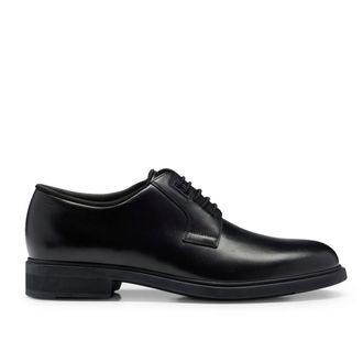 HUGO BOSS Mens Firstclass Derby Shoes in Black Leather - Size UK 5.5