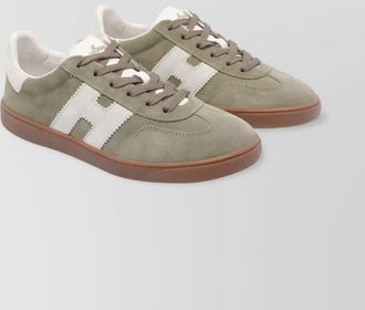 Hogan round toe suede low top sneakers