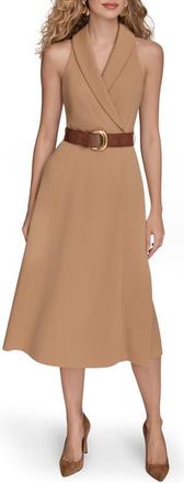 DKNY Sleeveless Belted A-Line Dress in Fawn at Nordstrom, Size 10