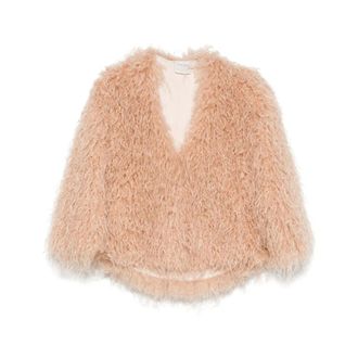 Forte_Forte Faux Fur & Shearling Jackets, female, Beige, Size: XS Shearling Jackets, Long Sleeves, Full Lining