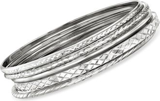 Ross-Simons Sterling Silver Jewelry Set: 5 Bangle Bracelets